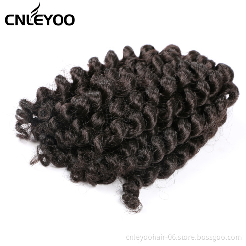 Dark Brown Wand Curl Crochet Hair 8 Inch Jamaica Bounce Crochet Braids For Women